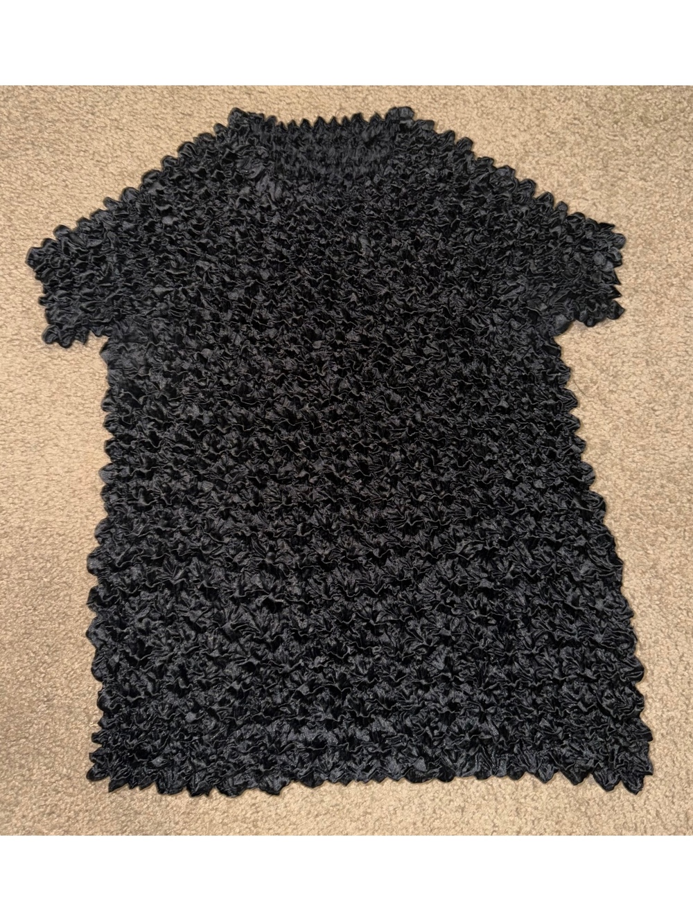 Magic Scarf Pleated Accordion  Shirt - Black